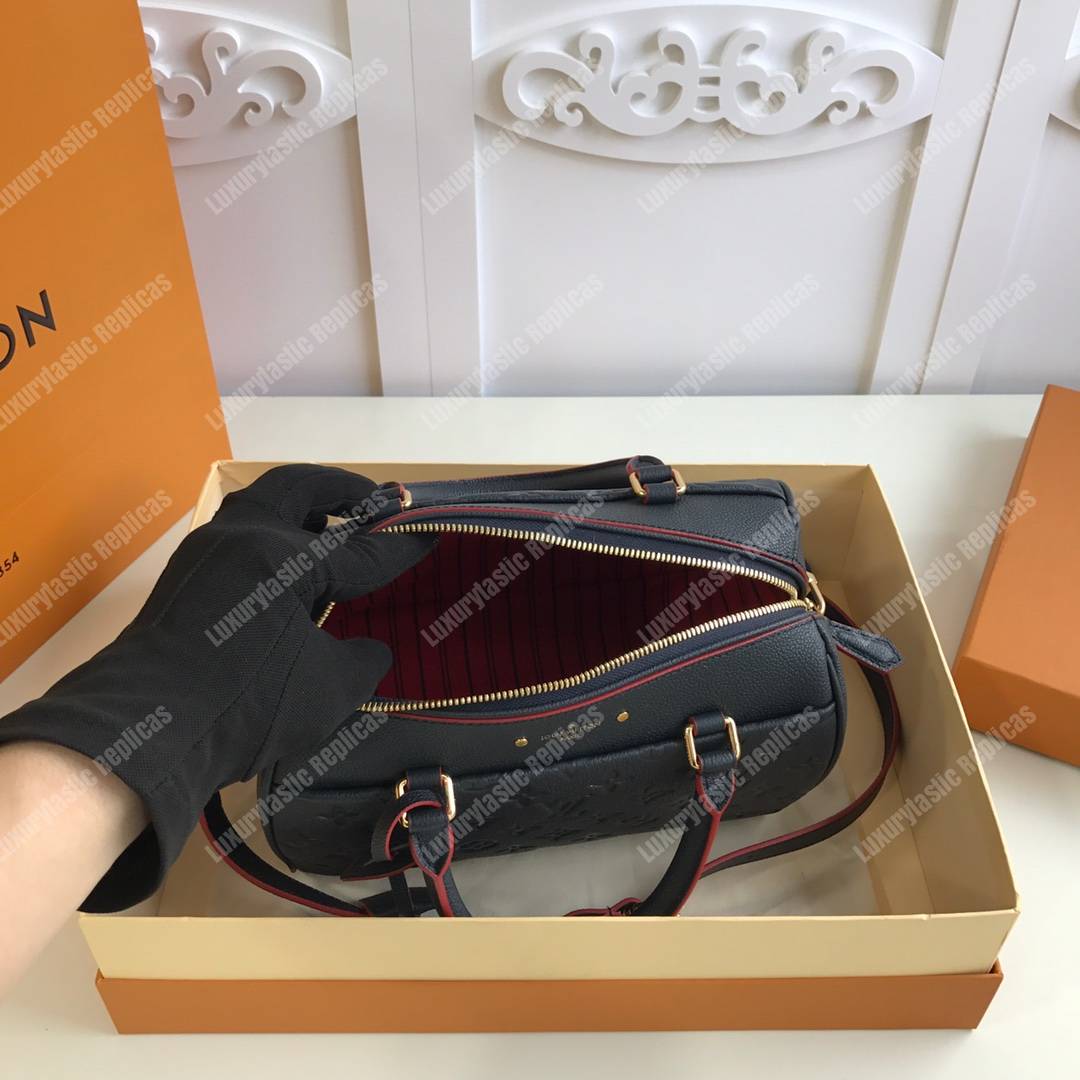 LV Speedy Bandouliere 25 Monogram Empreinte Leather Marine Rouge