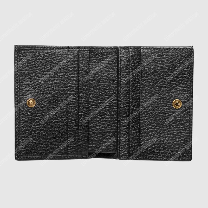G*u*i gg leather card case with butterfly black
