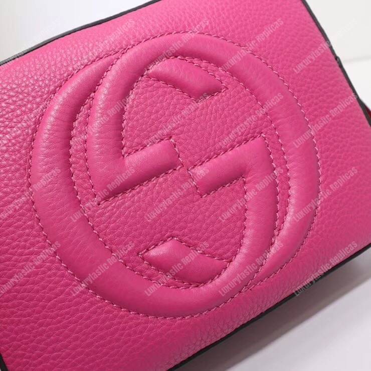 G*u*i soho small leather disco bag pink/red