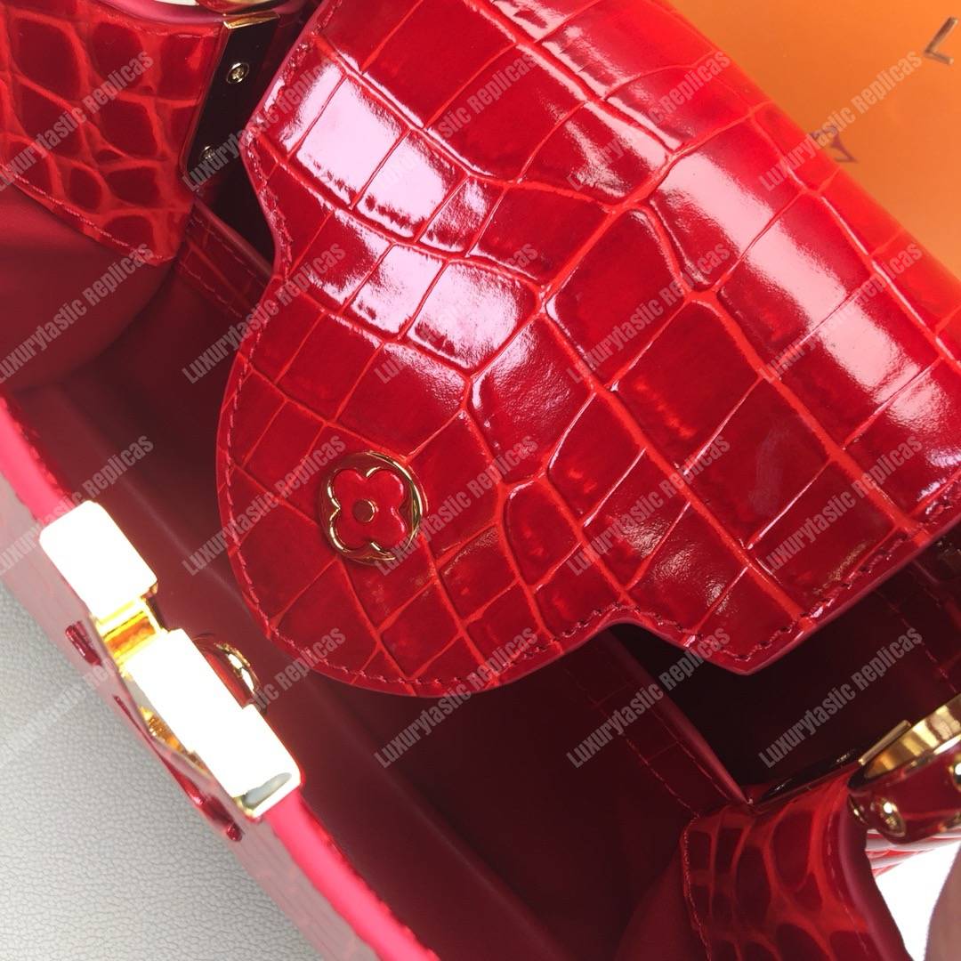 LV Capucines BB Crocodilien Brillant Cherry