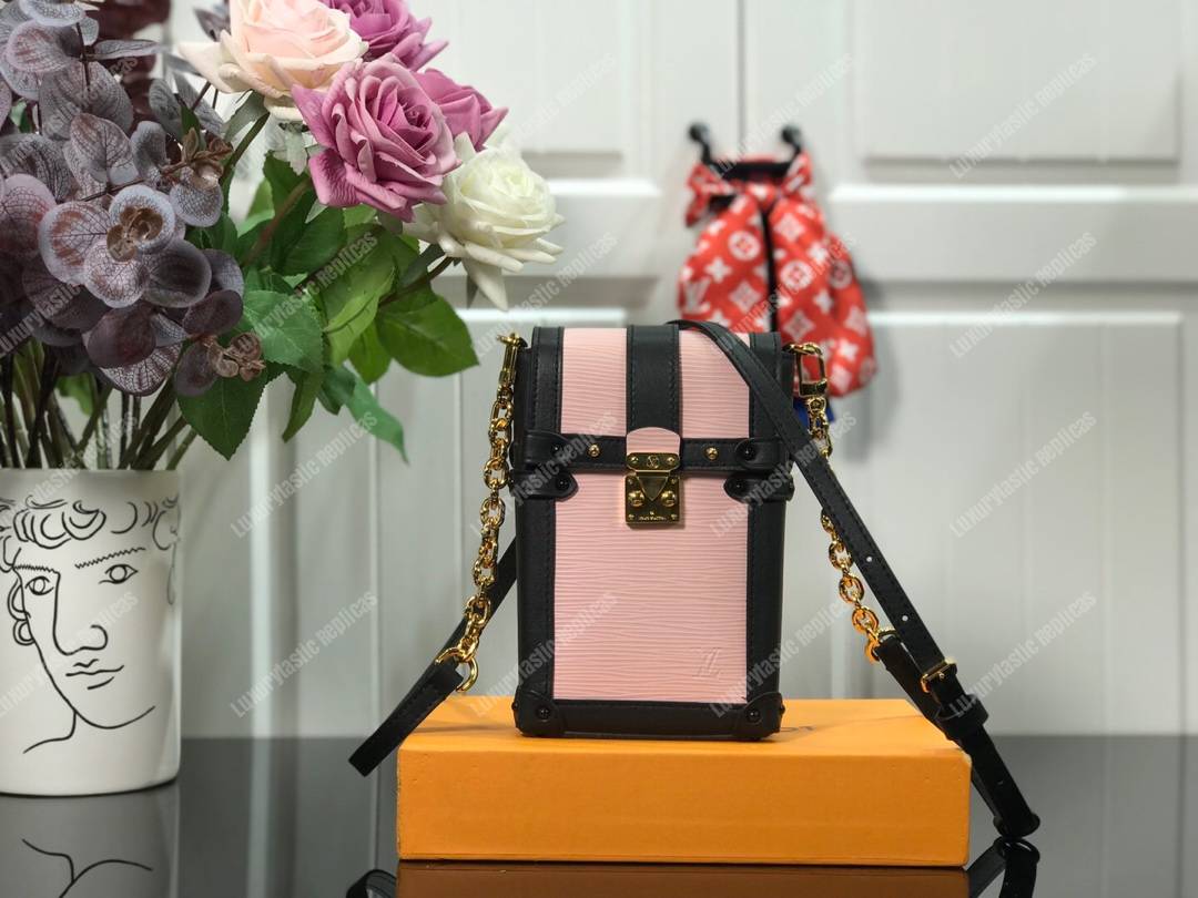 LV Pochette Verticale Trunk Epi Leather Rose Ballerine