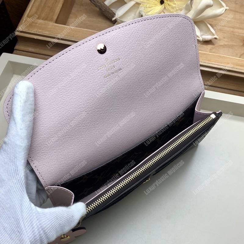 LV Emilie Wallet Monogram Rose Ballerine