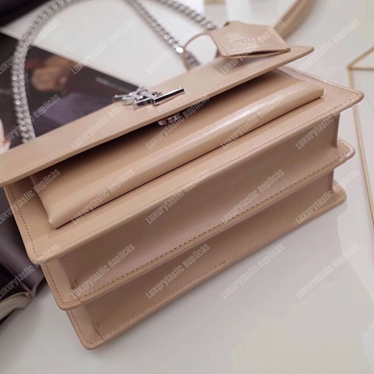 Saint Laurent Small Sunset Bag Powder Grained