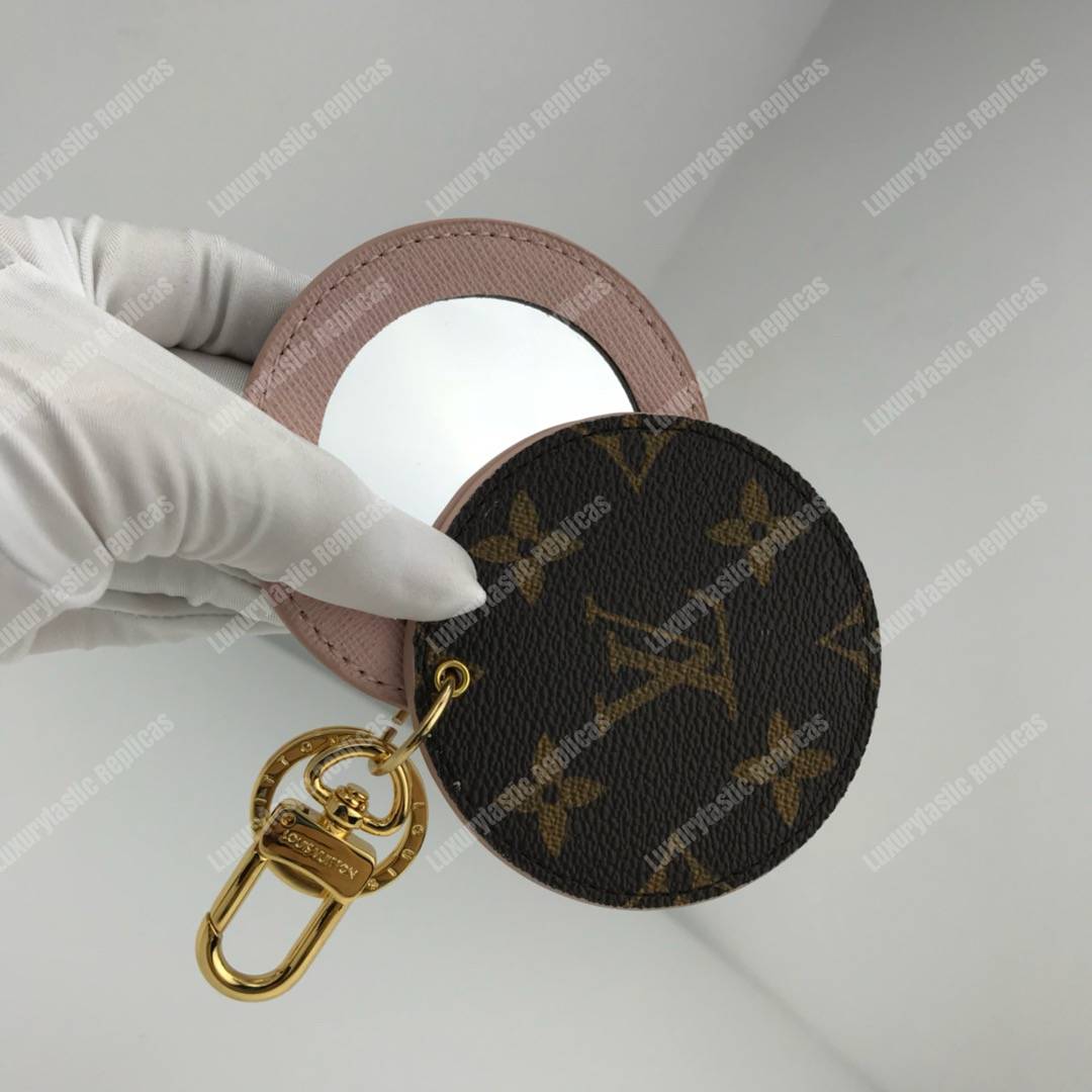LV Mirror Bag Charm & Key Holder Monogram/Rose Ballerine