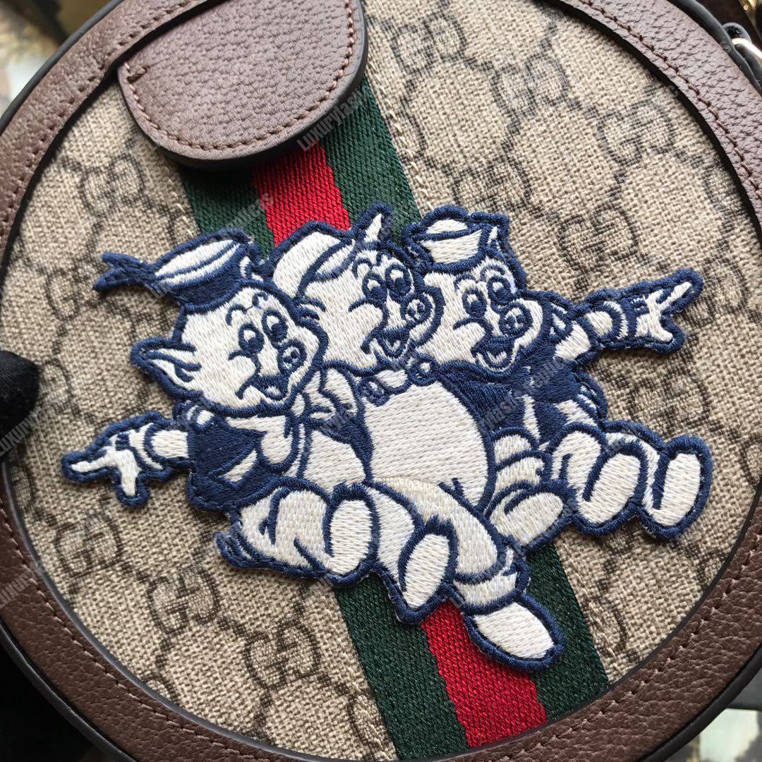 G*u*i mini ophidia gg round shoulder bag with three little pigs