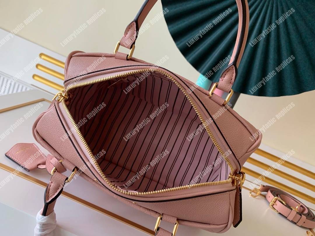 LV Speedy Bandouliere 25 Monogram Empreinte Leather Rose Poudre