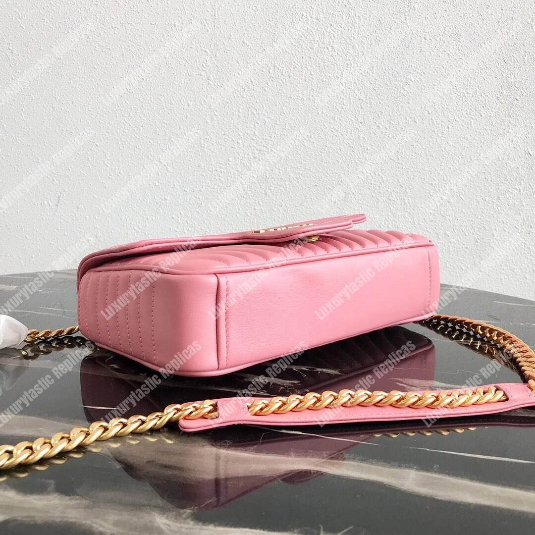 Pra*a diagramme medium leather bag pink