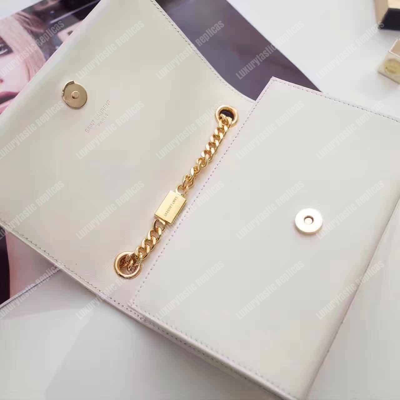 Saint Laurent Classic Small Kate Tassel Chain White
