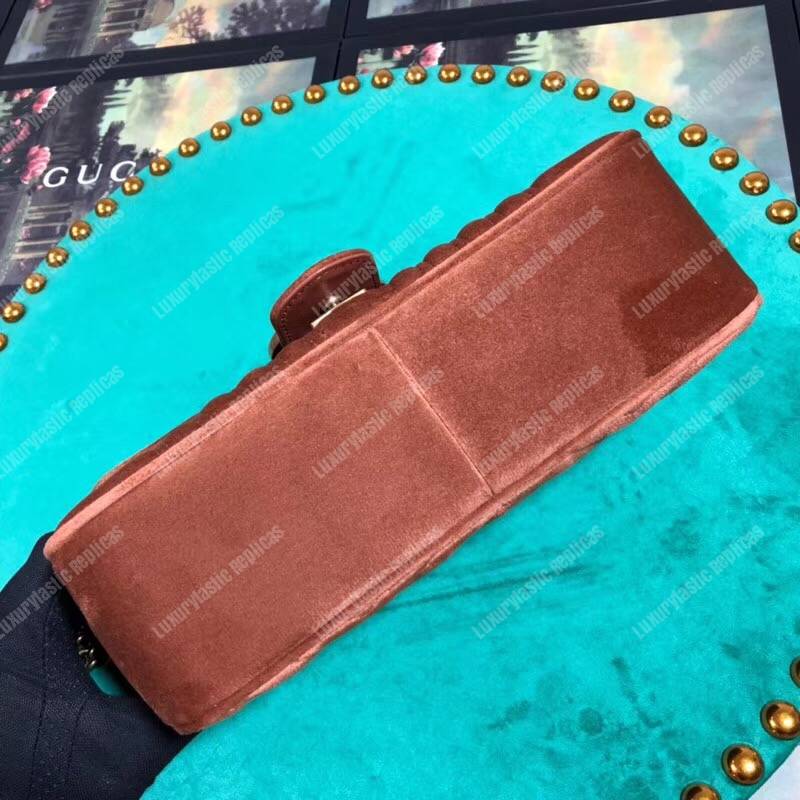 G*u*i gg marmont velvet shoulder bag taupe