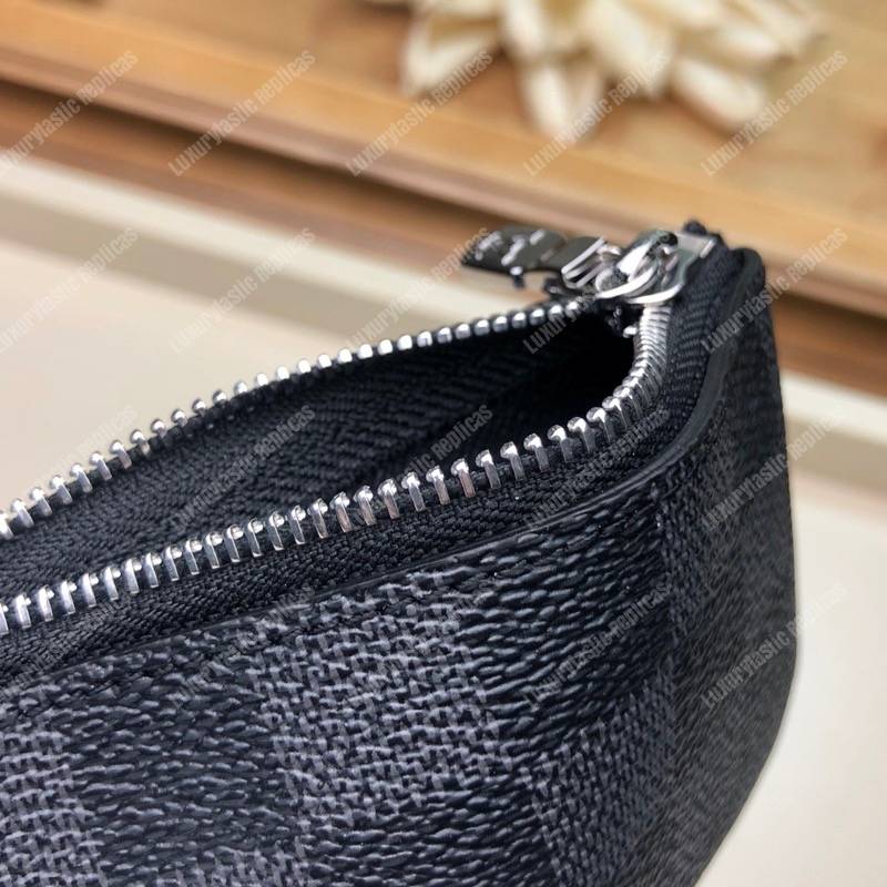 LV Pochette Cle Damier Graphite Cobalt