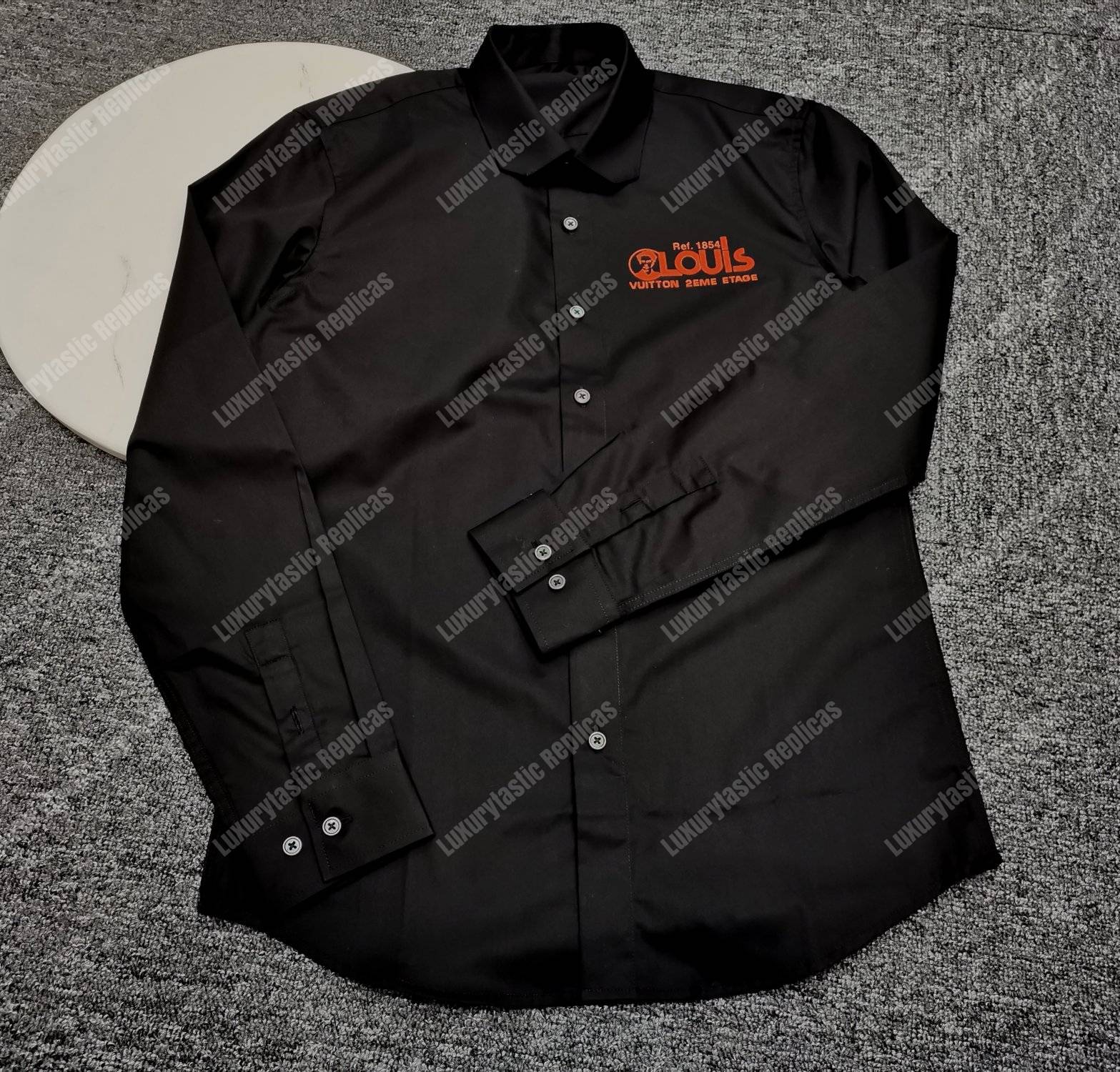 LV Print Regular Shirt Black