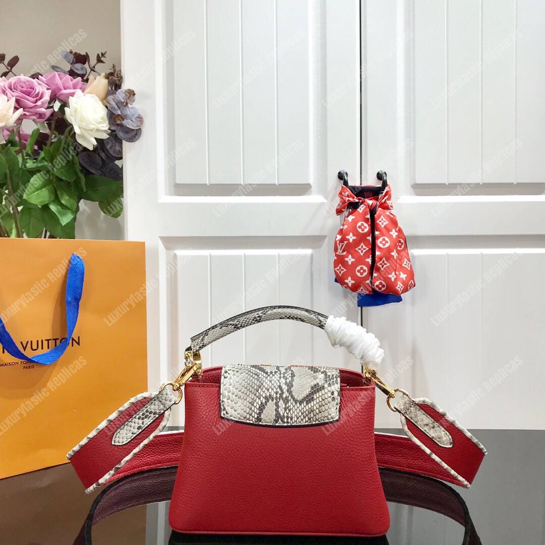 LV Capucines Mini Taurillon Python Rouge Carmin