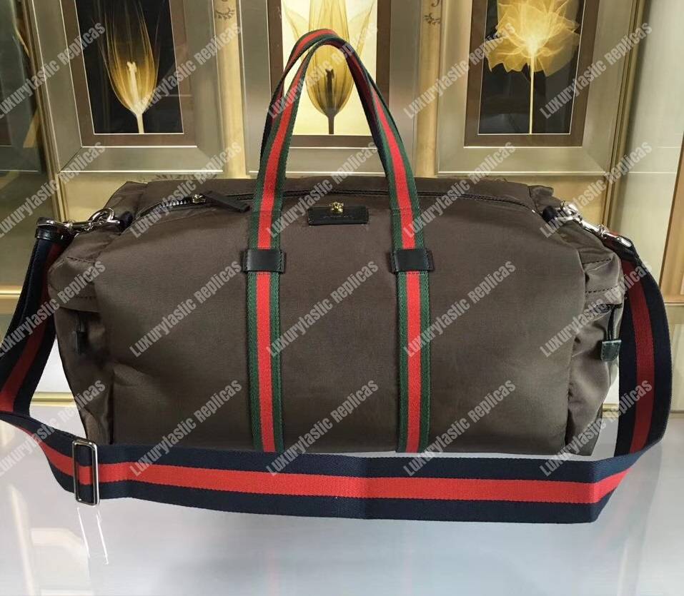 G*u*i technical canvas duffle brown