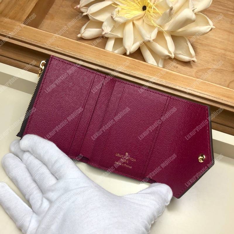 LV Zoé Wallet Monogram Fuchsia colored leather