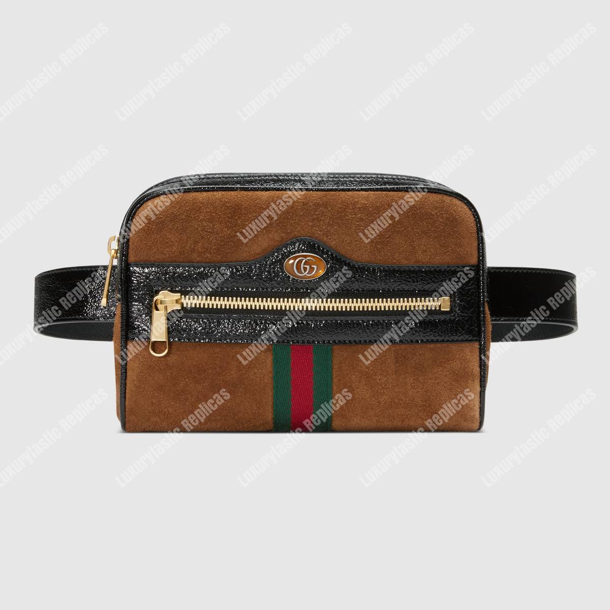 G*u*i ophidia suede small belt bag chestnut
