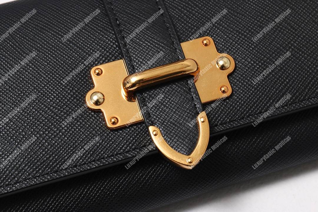 Pra*a cahier saffiano leather wallet large black