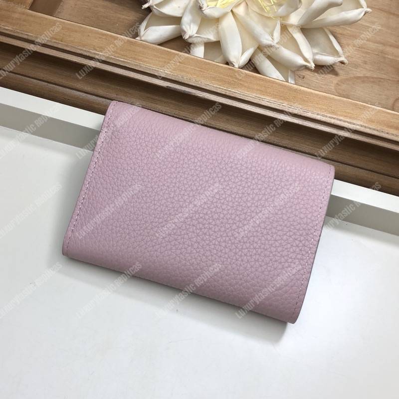 LV Capucines Compact Wallet Taurillon Magnolia Leather Monogram Flowers