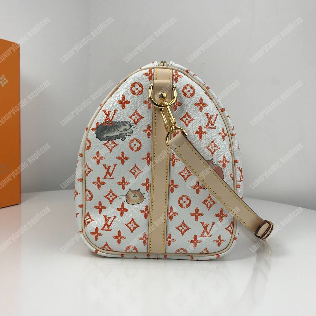 LV Speedy Bandouliere 30 Catogram White/Orange