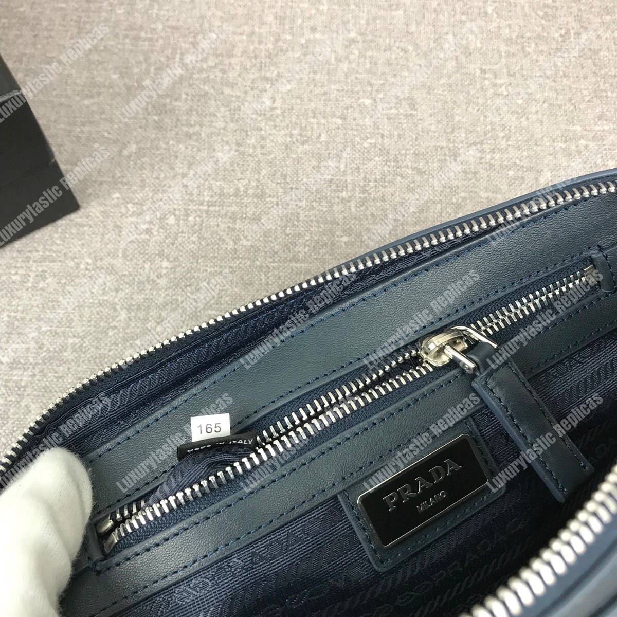 Pra*a saffiano leather men’s bag black
