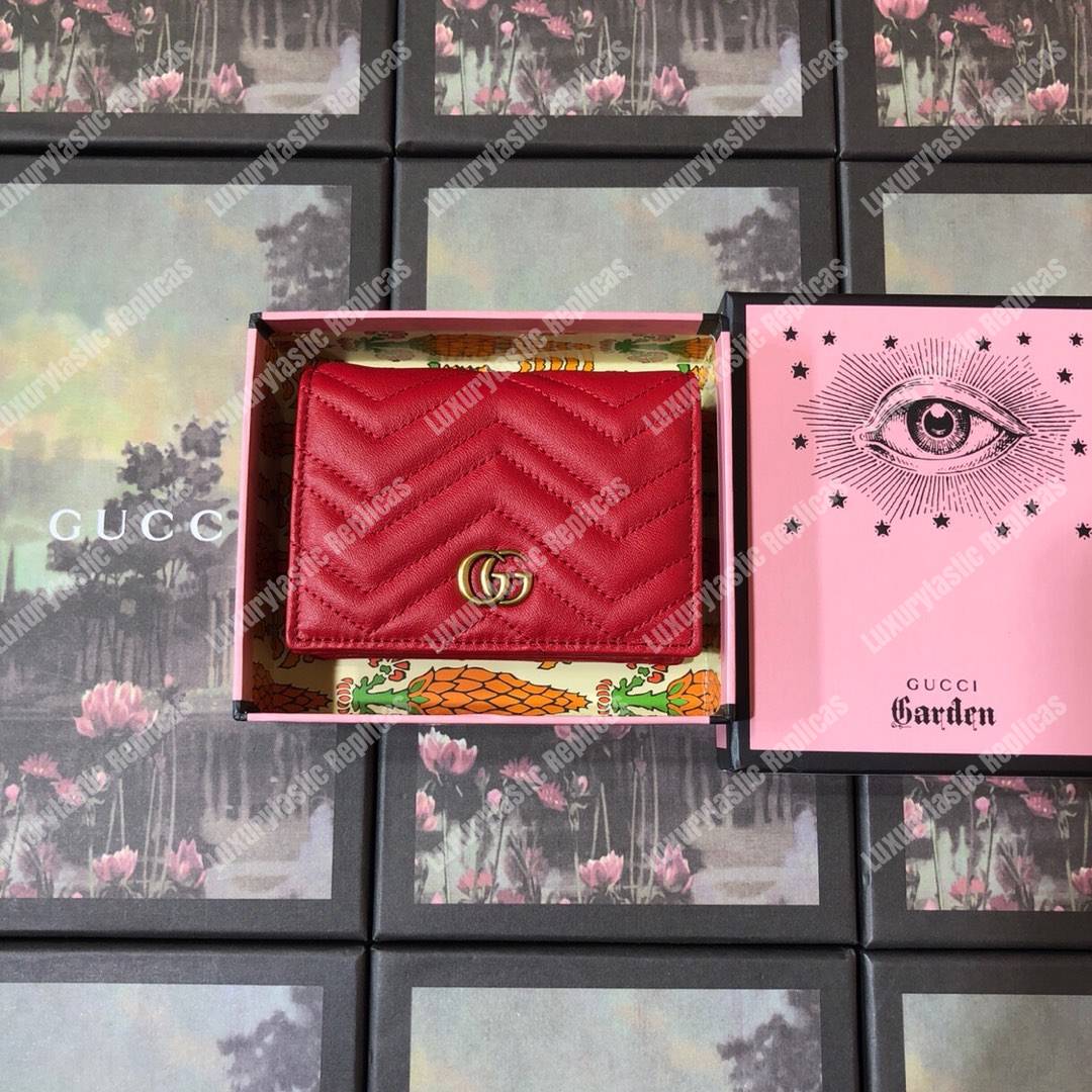 G*u*i gg marmont card case wallet red