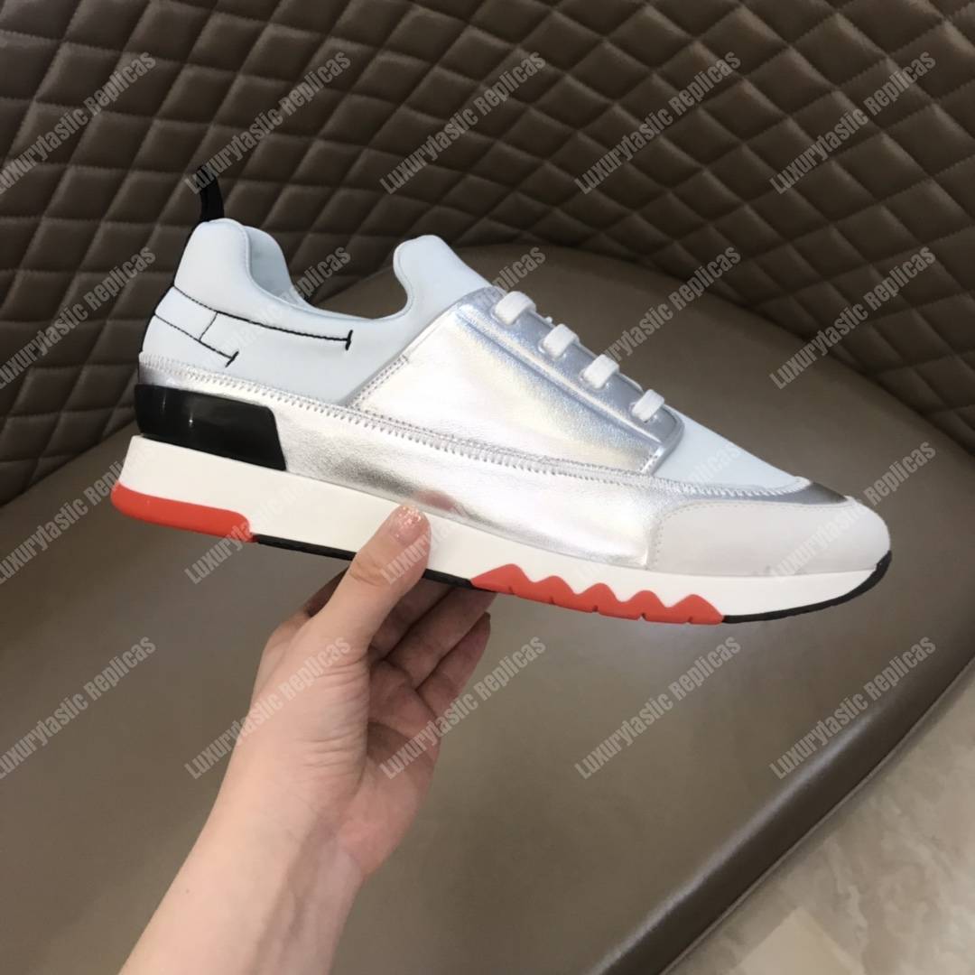 H**mes stadium sneaker silver