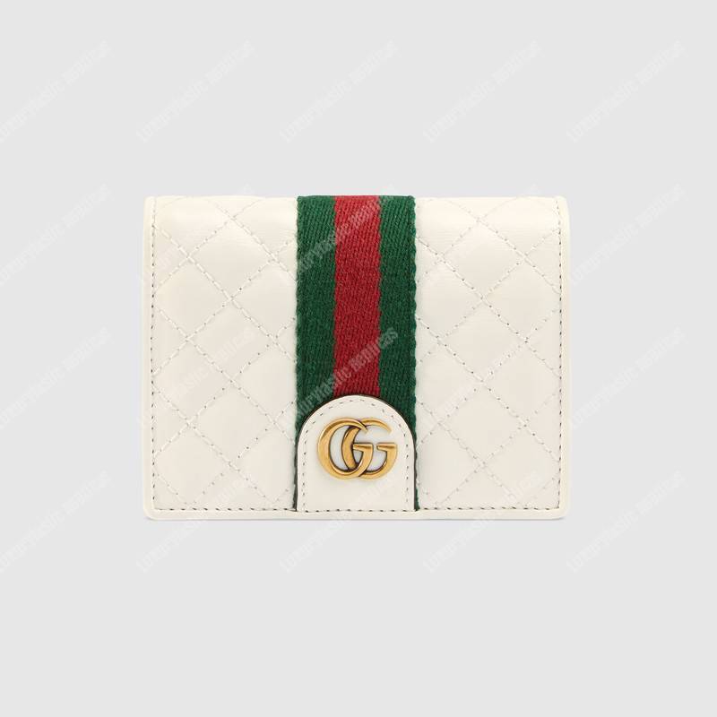 G*u*i leather card case with double g off-white