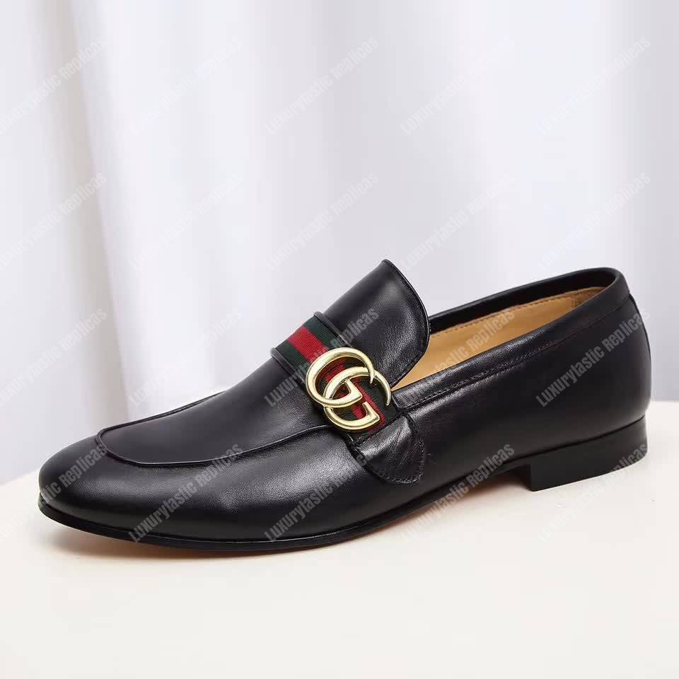 G*u*i leather loafer with gg web