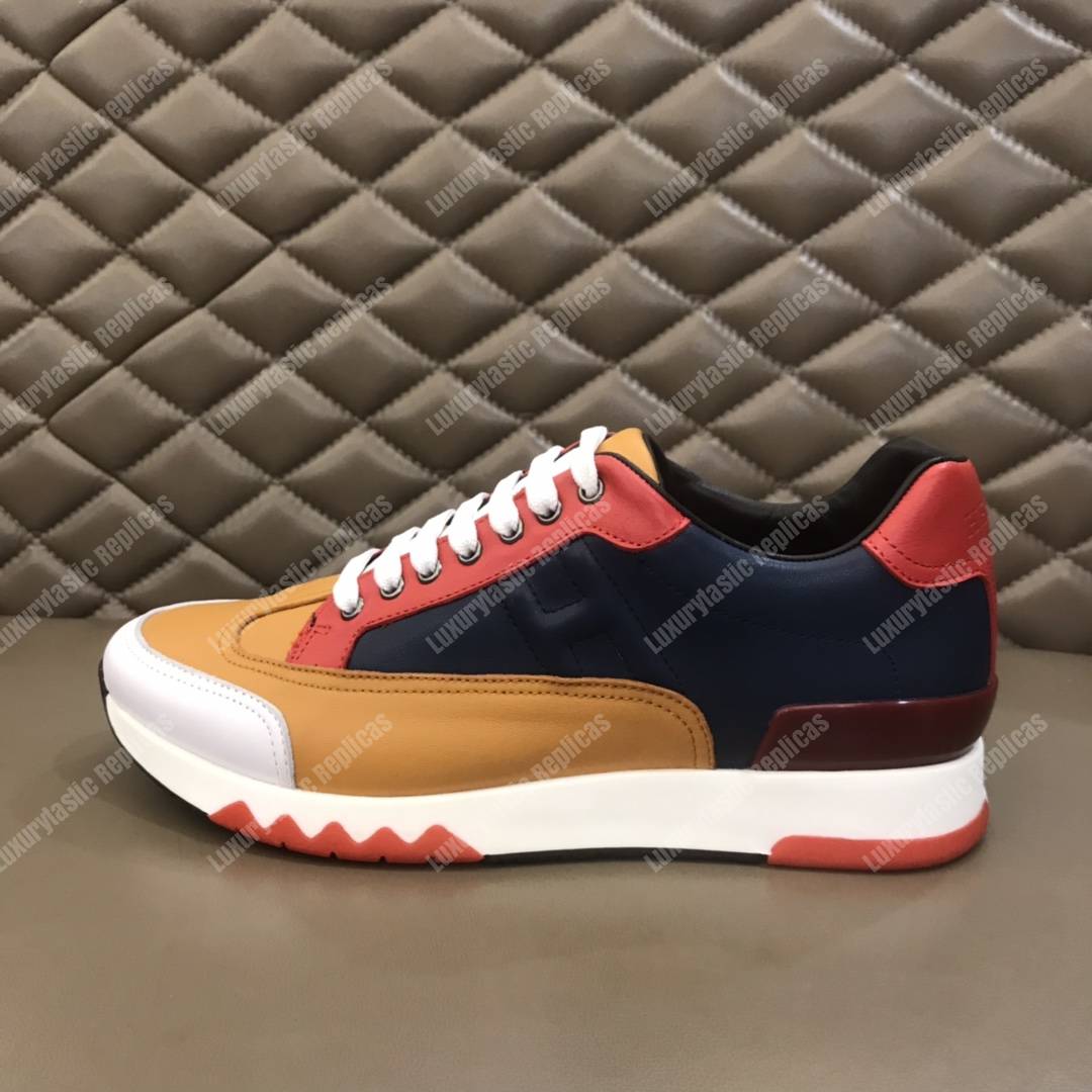 H**mes trail sneaker blue/orange/red