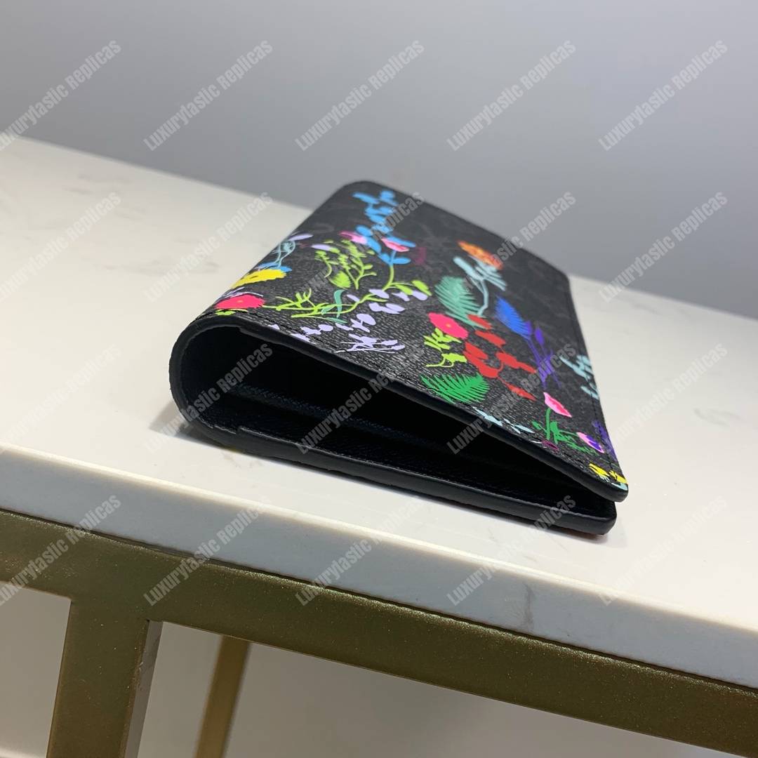 LV Flower Brazza Wallet Monogram Eclipse Canvas