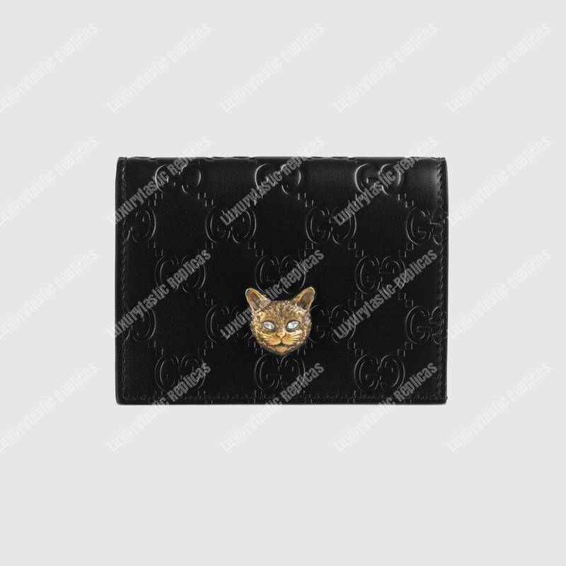 G*u*i signature card case with cat