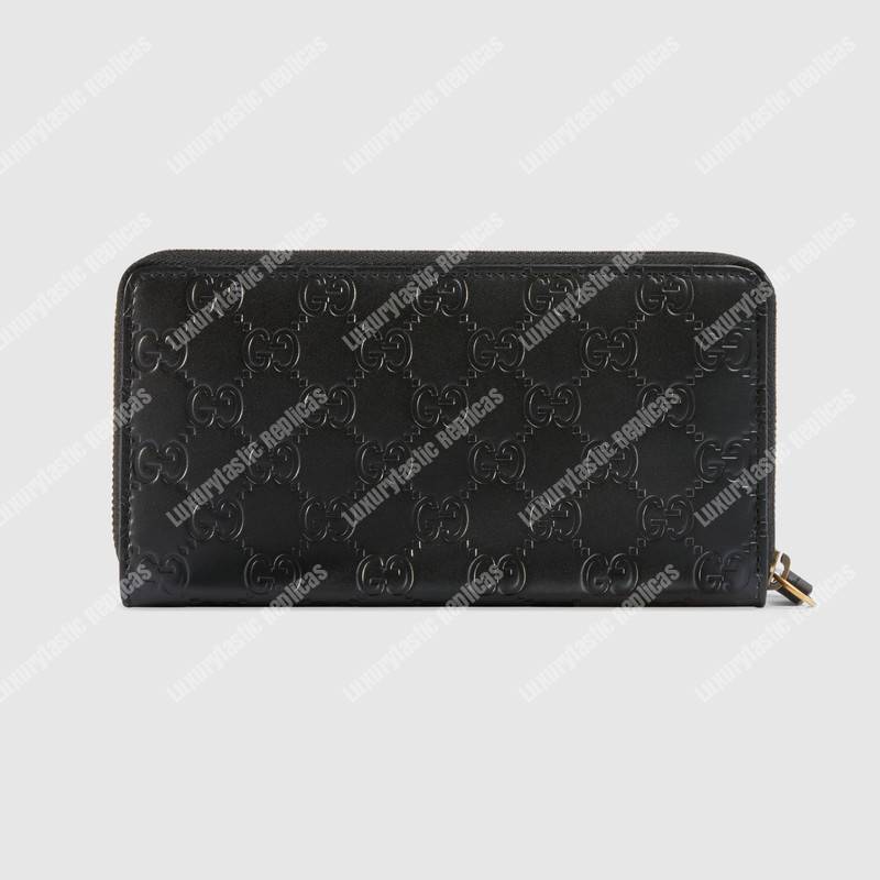 G*u*i signature zip around wallet with cat