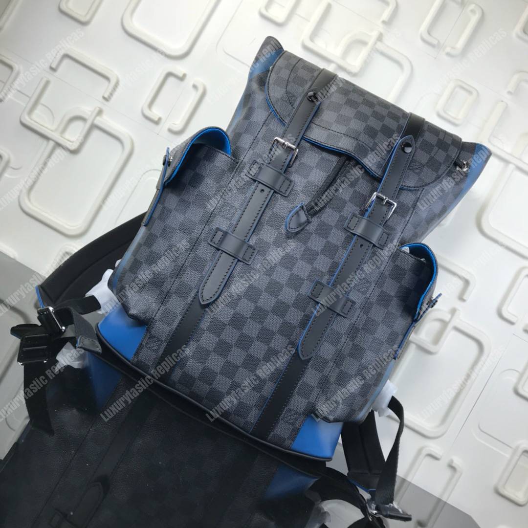 LV Christopher PM Damier Graphite Canvas Bleu