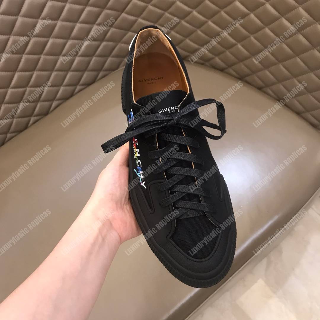 Givenchy Canvas Low-Top Sneakers Black/Multi Colour Print