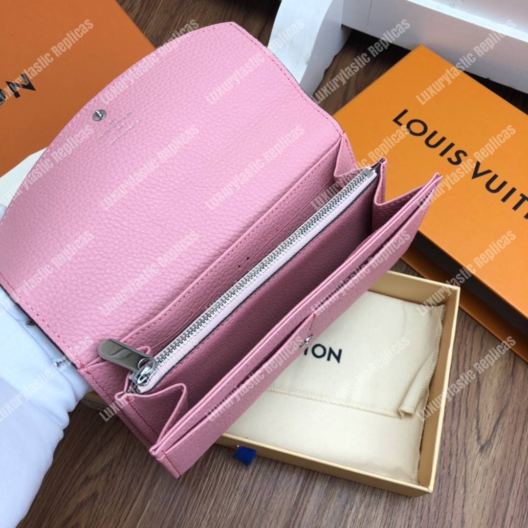 LV Iris Wallet Mahina Leather Magnolia