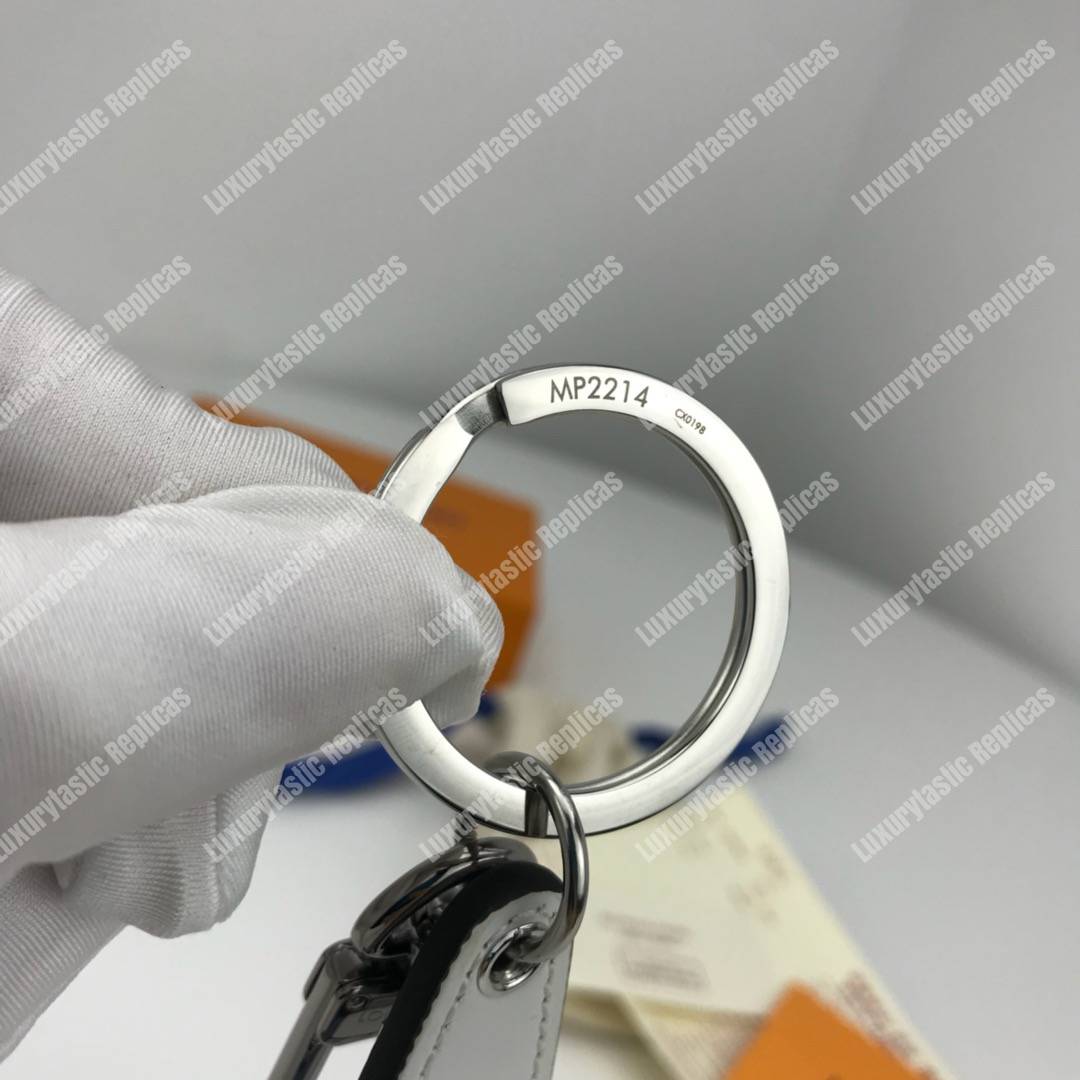 LV Metal Rocket Bag Charm and Key Holder Blue