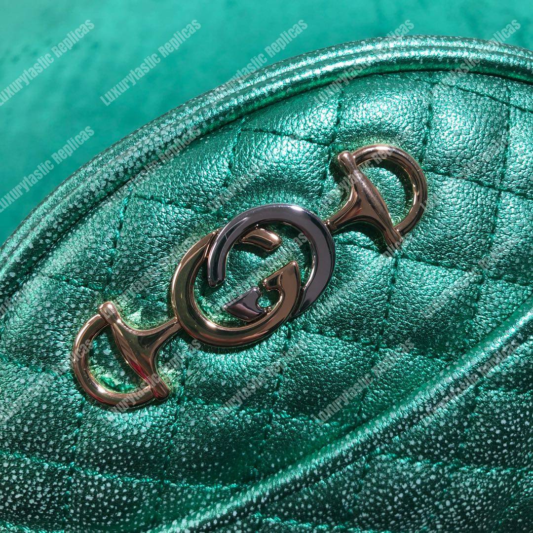 G*u*i laminated leather mini bag green
