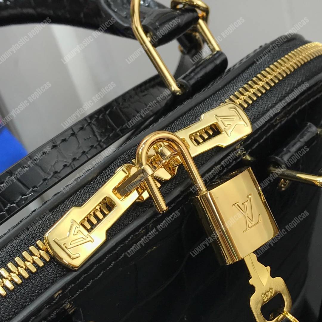 LV Alma BB Crocodilien Brillant Noir