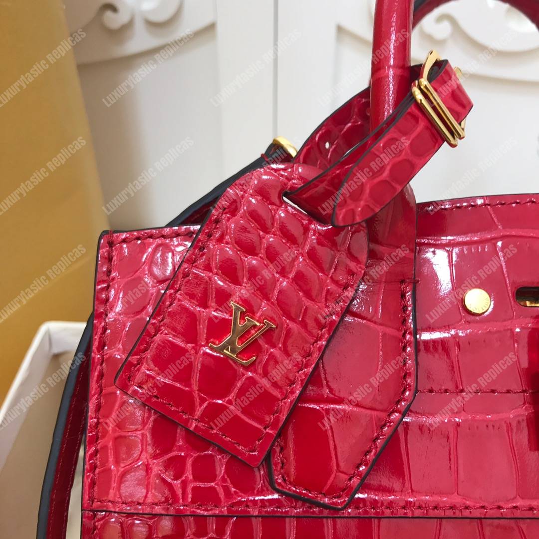 LV City Steamer PM Crocodilien Briliant Cerise