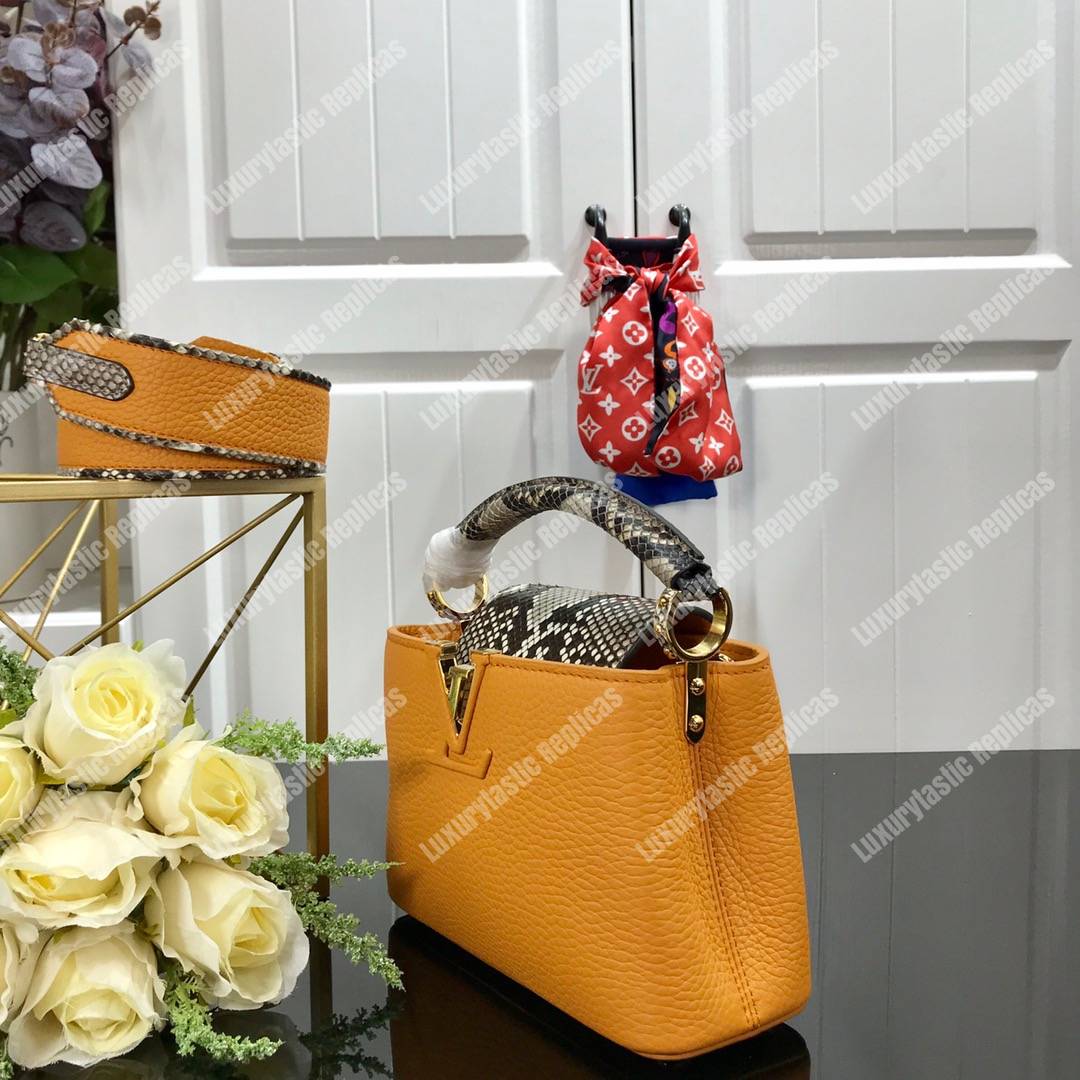 LV Capucines Mini Taurillon Python Jaune