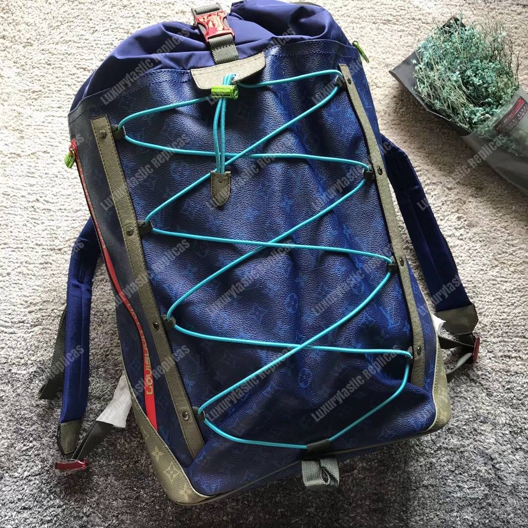 LV Backpack 2 Monogram Canvas Blue