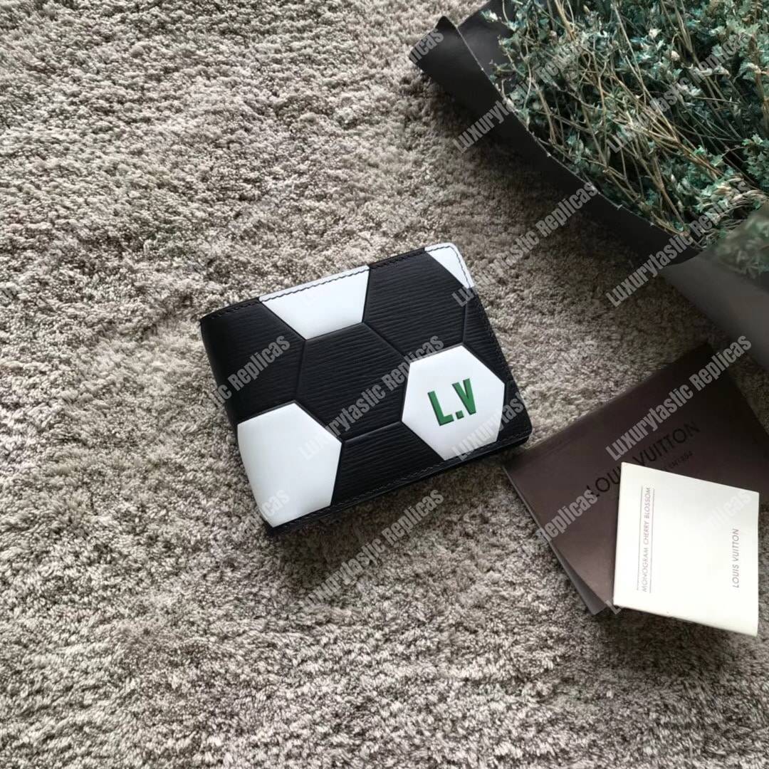 LV Slender Wallet Epi Leather Hexagon Black