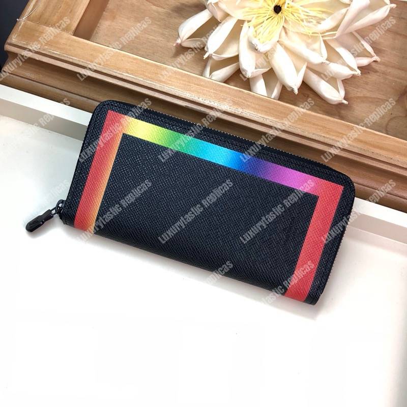 LV Abloh Zippy Vertical Wallet Taiga