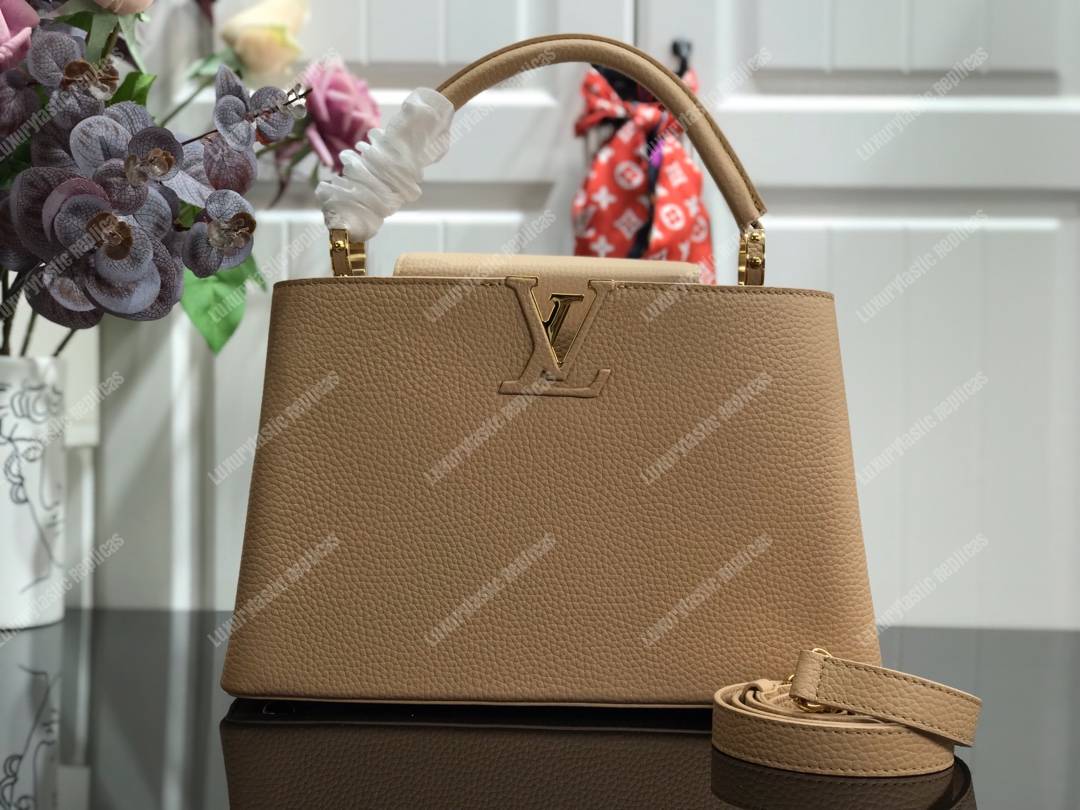 LV Capucines BB Taurillon Leather Beige