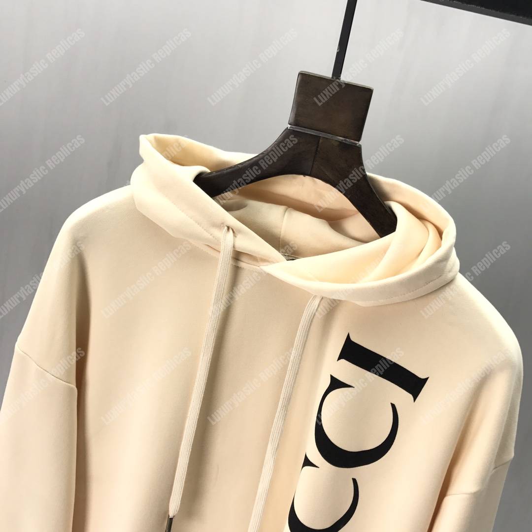G*u*i print hooded sweatshirt beige