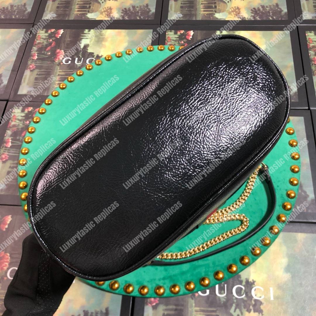 G*u*i rajah medium bucket bag black