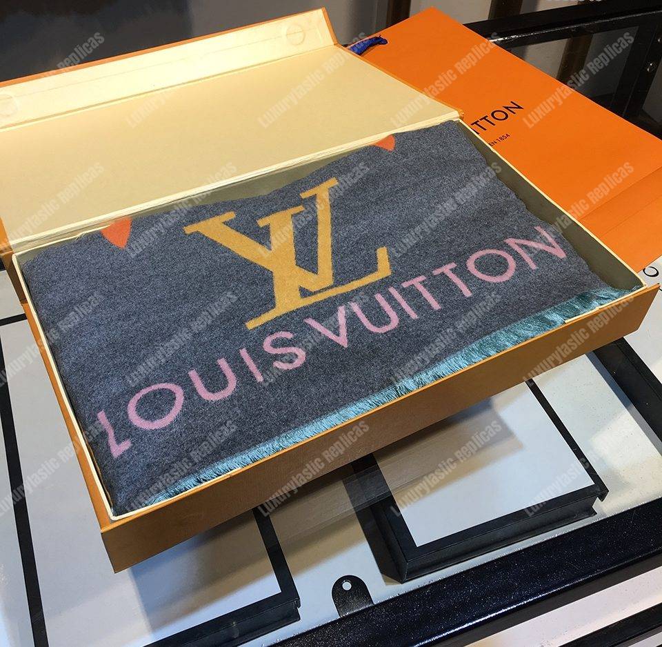 LV Reykjavik Scarf Cashmere & Wool Grey Multicolor