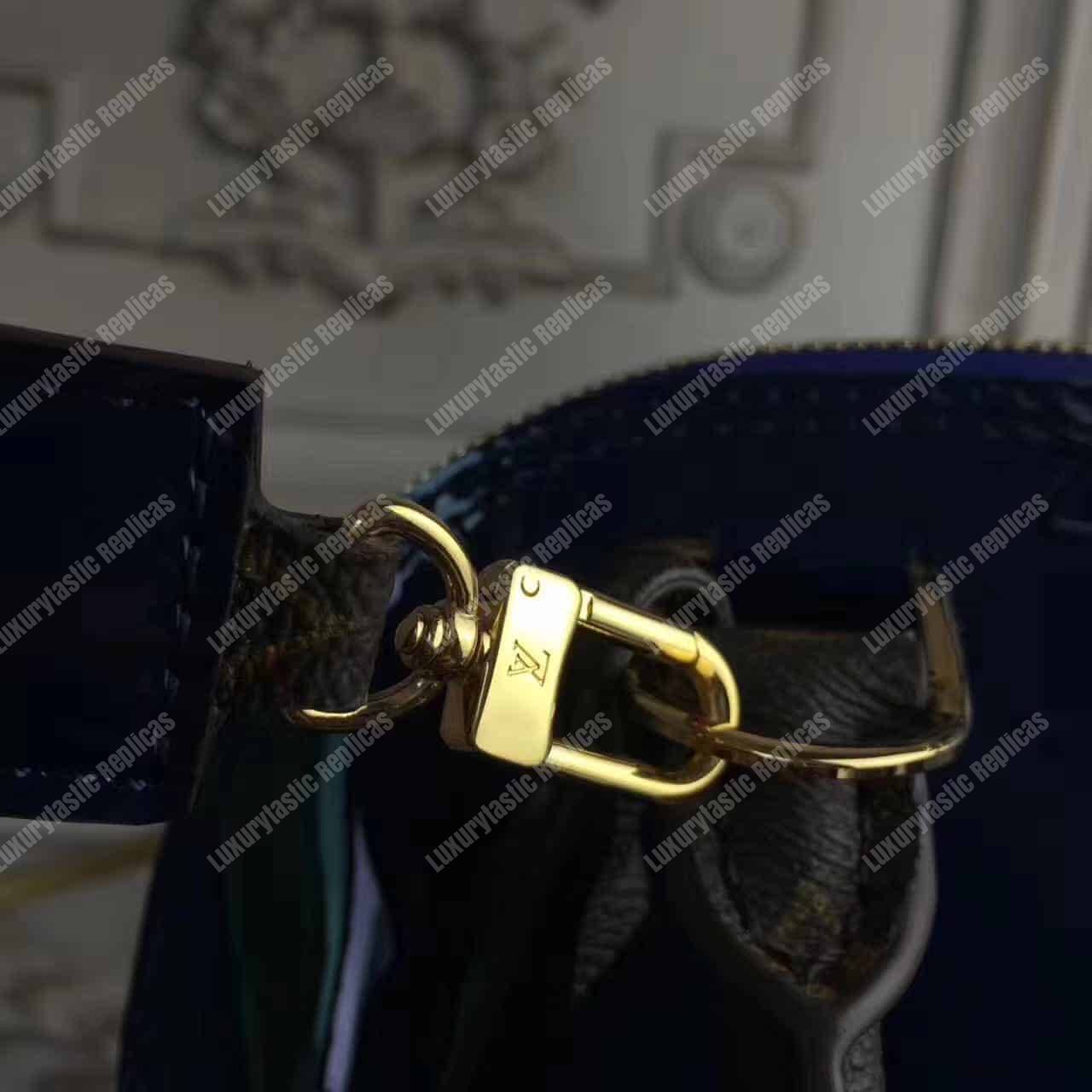 LV Alma BB Patent Leather Marine
