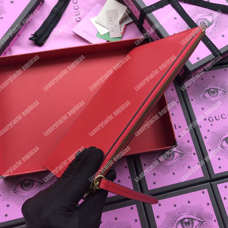 G*u*i G*u*ighost leather pouch bag red
