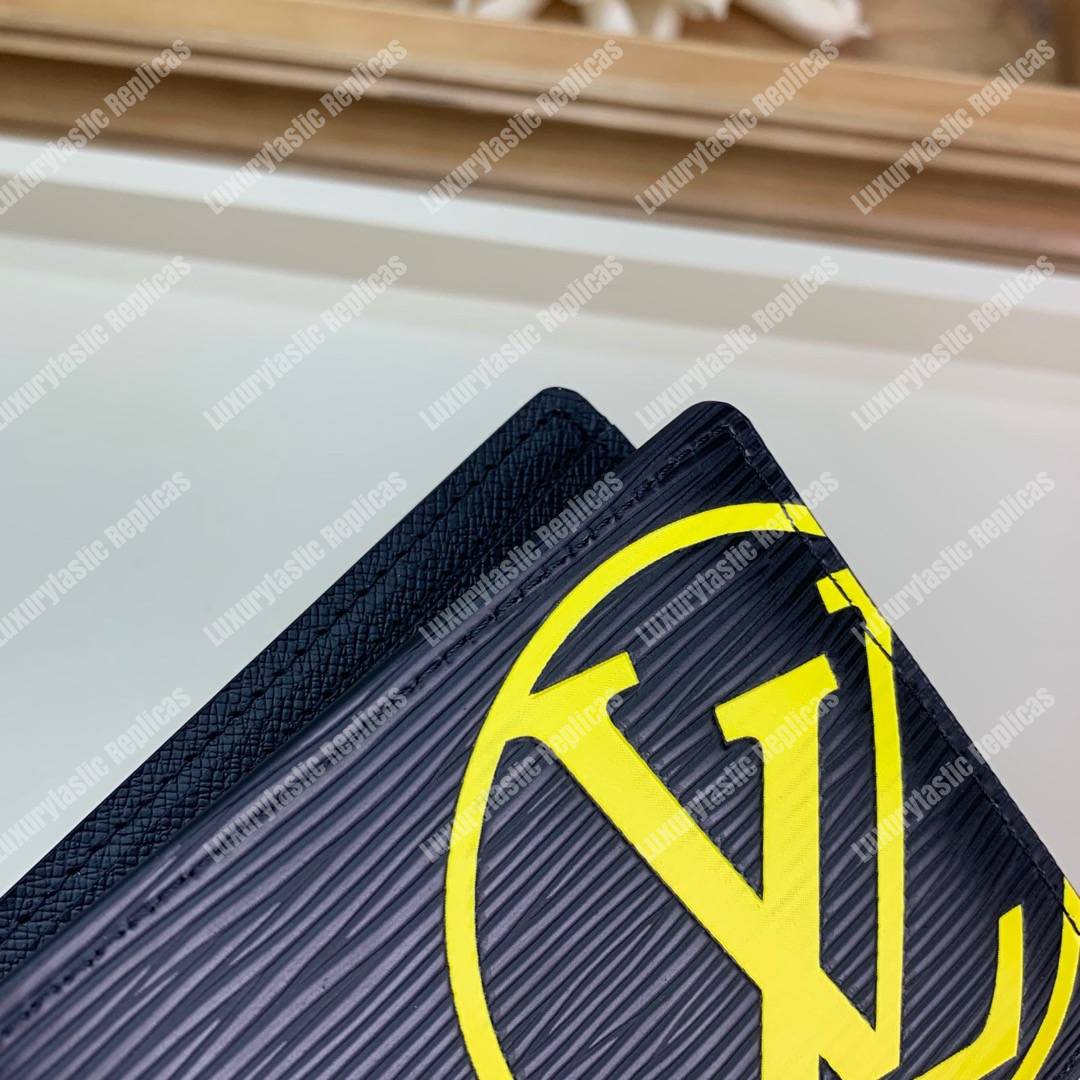 LV Multiple Wallet Epi Leather Yellow LV Initials