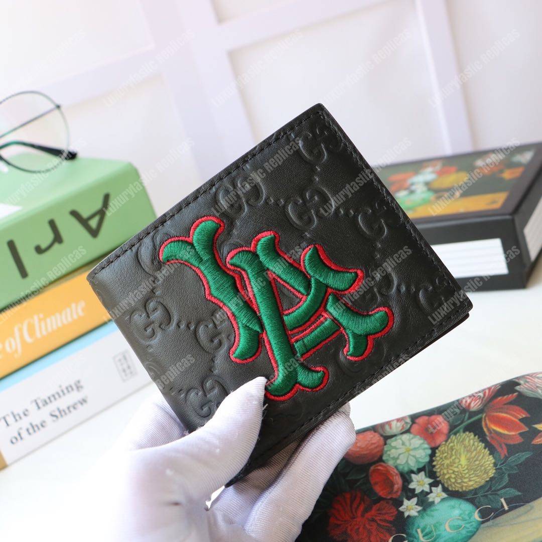 G*u*i gg signature leather wallet with la dodgers patch™